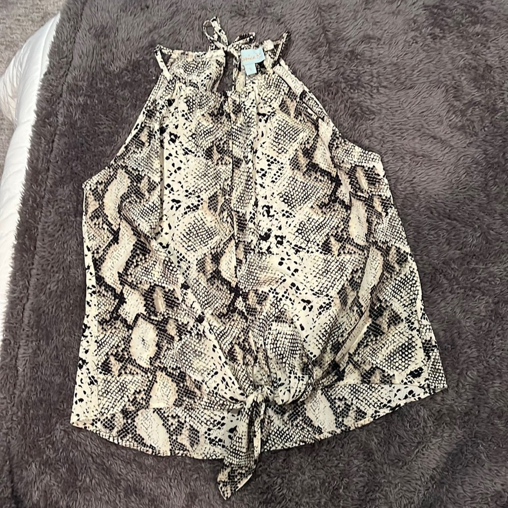 Veronica M Snakeskin Top